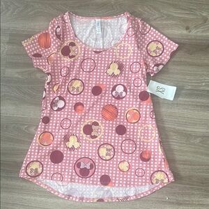 LuLaRoe Pink and Orange Graphic T-Shirt Size Small#A07